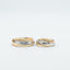Individual model of wedding rings in rose, white and lemon gold 585