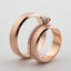 Individual model of wedding rings in 585 red gold