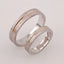 Individual model of wedding rings in white rhodium and red gold 585 gold